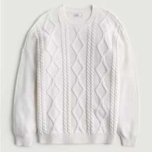 Hollister white cable knit sweater